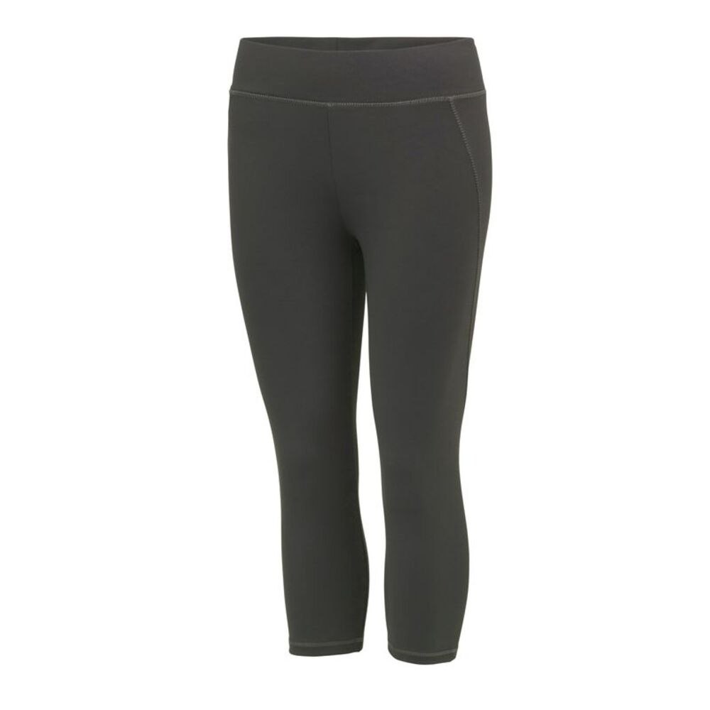 AWDis Just Cool Womens/Ladies Girlie Capri Sports Pants/Trousers / Charcoal